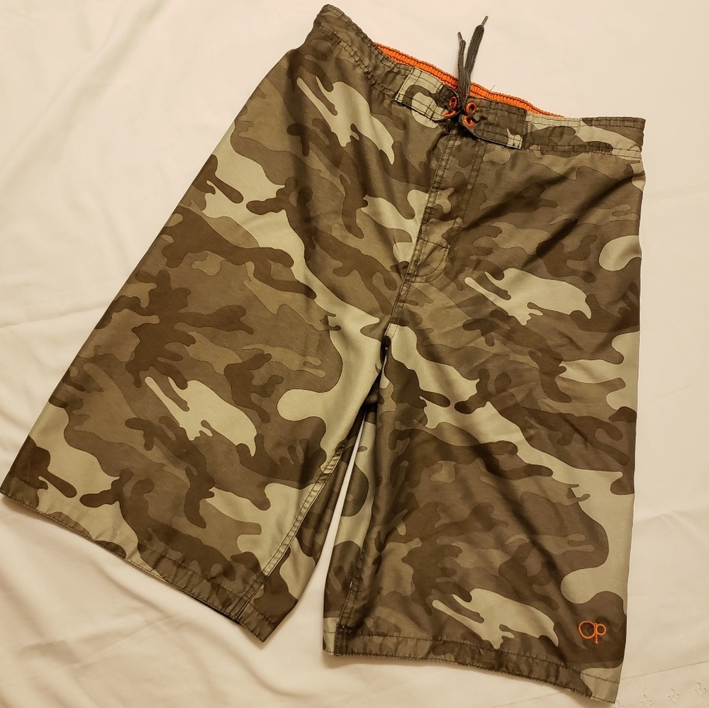 Boys OP Camo Swim Trunks - XL(14-16)